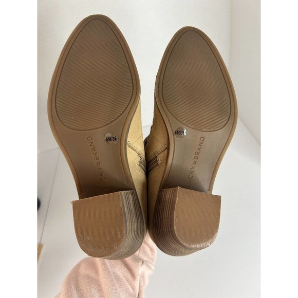 Lucky Brand Zavrina Bootie Zip Up Ankle Boot Stacked Block Heel Women's 6 - Picture 9 of 11